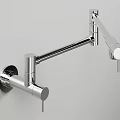 Modern Stainless Steel Wall Mounted Kitchen Faucet With Swivel Spout Design