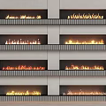 Fireplace Combination Stove Electronic Fireplace Combination Embedded Fireplace 3d model