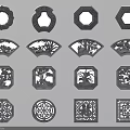 Traditional Carved Lattice Windows Featuring Various Shapes And Classic Decorative Patterns