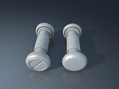 Sturdy Swing Door Metal Bolts with Silver Finish for Home Installation 3d model