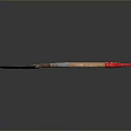 Rusty Worn Shovel With Orange Red Handle On Black Background