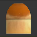 Three Orange Dome Shaped Pastry Desserts With Square Base And Smooth Glossy Surface