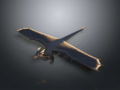 Game Movie Fantasy Dragon Character with Flying Wings and Scaled Body Design 3d model