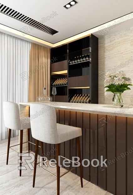 Bar chair combination model