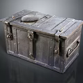 Carved Vintage Metal Chest With Decorative Latches And Ornate Handles