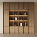 Middle Style Bookcase Bone Line Bookcase 3d model