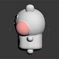 Cute White Plush Toy With Pink Ears Cheeks And Red Belly Cartoon Character