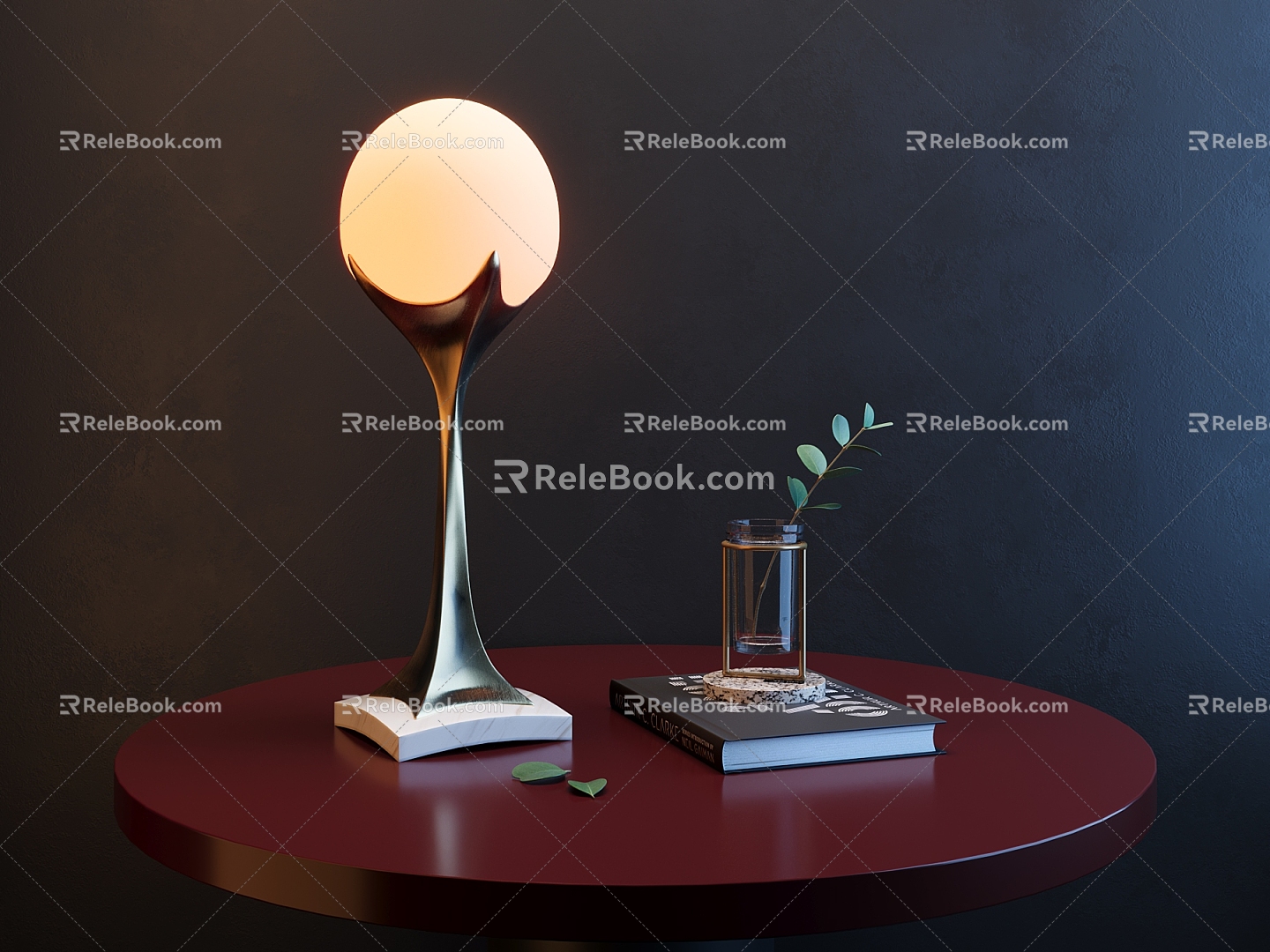 Modern Metal Table Lamp Book Ornaments Floodlight Table Lamp 3d model