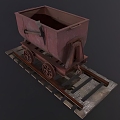 Realistic tramcar modern realistic equipment industrial tramcar trolley transport vehicle 3d model