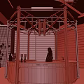 Bar Counter With Wooden Frame In Open Interior Windows White Shutters Coffee Machine