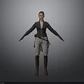 A Woman In Dark Coat White Pants And Brown Boots With Belt And Outstretched Arms