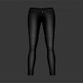 Black Slim Fit Leather Pants With High Waist And Side Pockets Design