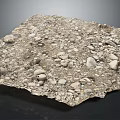 Natural Ground Surface Covered With Small Pebbles And Loose Dry Soil 3d model