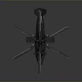 Futuristic Aerospace Vehicle With Multiple Rotors And Blue Accent Lines For Space Exploration