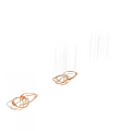 Modern Curved Metallic Chandelier With Gold Copper Hanging Sleek Lines Design