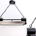Modern Black Metal Rectangular Pendant Light With Chain Hanging And Soft Illumination Design