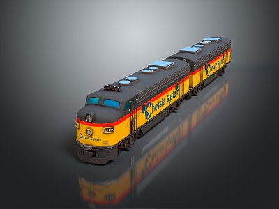 vintage train vintage train steam train carriage locomotive head 3d model