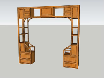New Chinese Arch Moon Door Antique Frame 3d model