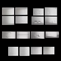 Modern White Switch Panels With Various Simple Designs And Different Button Shapes 3d model
