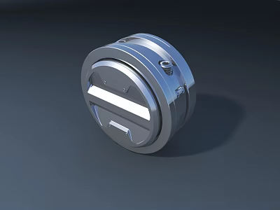 Public Facility Circular Metal Emergency Call Button With White Indicator And Safety Design 3d model