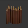 Brown Pencil Shaped Living Supplies With Pointed Tops And Smooth Surfaces