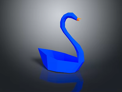 Elegant Blue Swan Shaped Decorative Furniture Piece With Modern Design 3d model