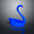 Elegant Blue Swan Shaped Decorative Furniture Piece With Modern Design