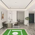 Modern Hotel Mahjong Room Interior With Sofas TV And Elegant Decor