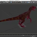 Realistic Standing Reptile Dinosaur With Brown Skin Long Tail And Sharp Claws