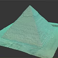 Cartoon Ancient Pyramid Scene With Stepped Stone Layers And Sandy Desert Base