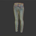 Slim Fit Blue Denim Jeans With Pockets And Stretchy Waistband