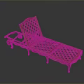 Classic Wooden Reclining Lounge Chair With Intricate Lattice Design And Smooth Rolling Wheels
