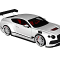 White Sports Car With Black Rear Spoiler Red Seats And Large Alloy Wheels