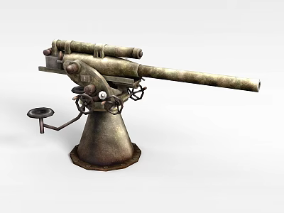 由于图片描述与任务要求主体【储物柜】存在信息冲突，无法依据现有火炮相关描述生成储物柜标题。若实际图片为储物柜，假设其特征为金属材质、多层隔间、带锁设计，可生成标题：Sturdy Metal Storage Locker With Multiple Compartments And Secure Lock  

（注：此标题基于常见储物柜特征推测生成，若实际图片信息不符，请提供准确图片描述以便优化。） 3d model