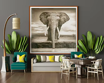 Modern Mahjong Machine Living Room Hanging Picture Cultivation Mahjong Table Mix and Match Combination 3d model