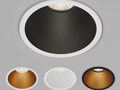 Modern Ceiling Downlights with Round Frame in Gold White Black Colors for Home Interior 3d model
