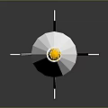 Modern Military Missile With White Body Black Stripes Yellow Tip And Tail Fins Design