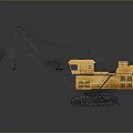 Functional Vehicle Yellow Mining Excavator Featuring Large Bucket Tracked Chassis And Mechanical Arm