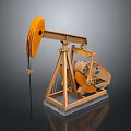 Industrial Oil Pump With Orange Rotary Arm And Steel Support Frame Structure