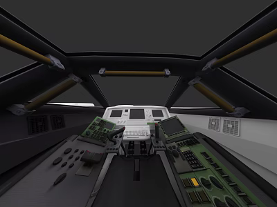 Advanced Aircraft Cockpit Interior Featuring Control Panels Dashboard And Instrumentation 3d model