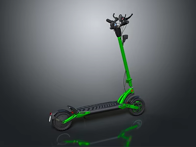 Green Electric Scooter Foldable Portable Urban Commuting Lightweight With Durable Wheels 3d model