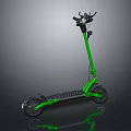 Green Electric Scooter Foldable Portable Urban Commuting Lightweight With Durable Wheels 3d model
