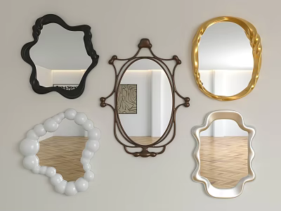 Decorative Mirrors For Interior Wall Decor With Various Frame Designs And Shapes 3d model