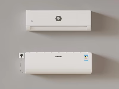 TCL And Samsung White Wall Mounted Air Conditioners Home Cooling Appliances 3d model