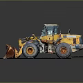 Yellow Wheel Loader Construction Equipment With Dirt Bucket And Large Tires