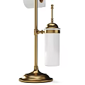 Elegant Brass Bathroom Accessories With Standing Towel Racks And Toilet Brush Holders