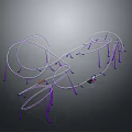 Thrilling Roller Coaster Design With Purple Tracks And Multiple Loops 3d model