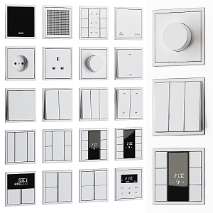 Modern switch socket combination 3d model