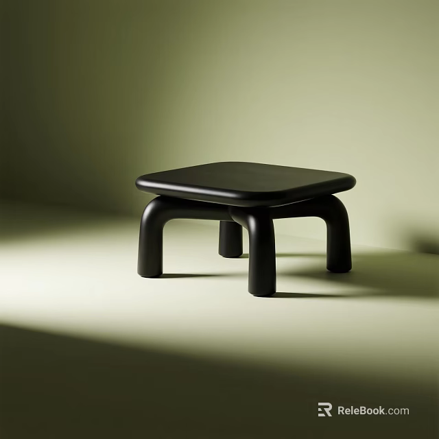Black Modern Single Chair With Sleek Silhouette And Unique Curved Leg Design 3d model 