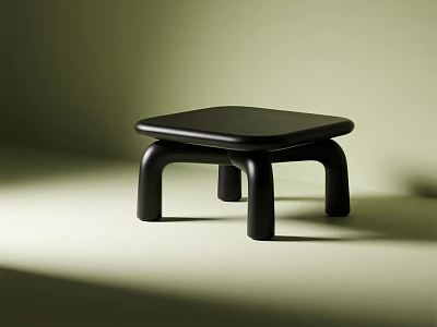Black Modern Single Chair With Sleek Silhouette And Unique Curved Leg Design 3d model